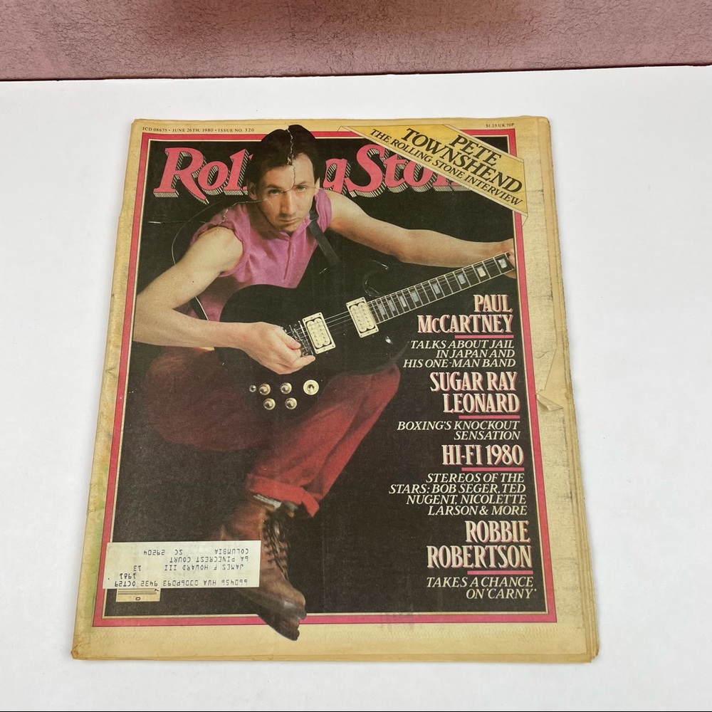 Vintage Rolling Stone Magazine Pete Townshend Paul McCartney June 26, 1980